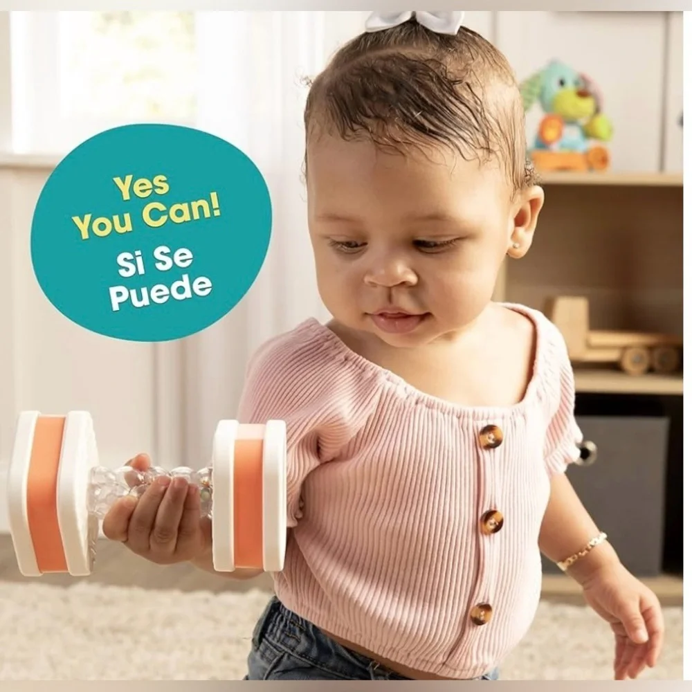 Twist & Shake Dumbbell Toy - Orange and White
